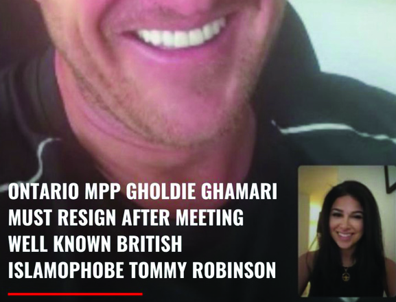 Ontario MPP Goldie Ghamari Under Fire for Meeting with Notorious Islamophobe Tommy Robinson