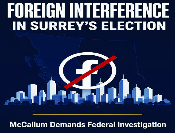Foreign Interference Alleged in Municipal Elections:  McCALLUM DEMANDS FEDERAL INVESTIGATION